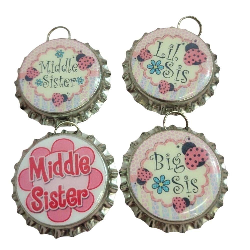 Sister bottle cap charms